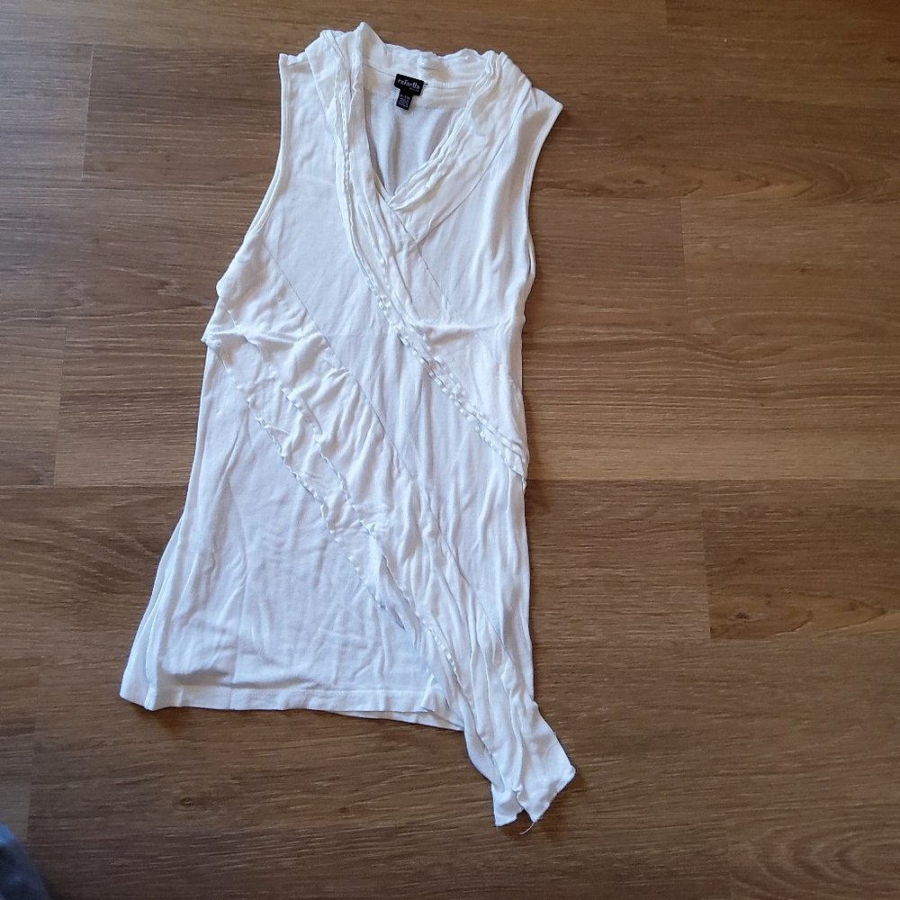 White ruffle tank top